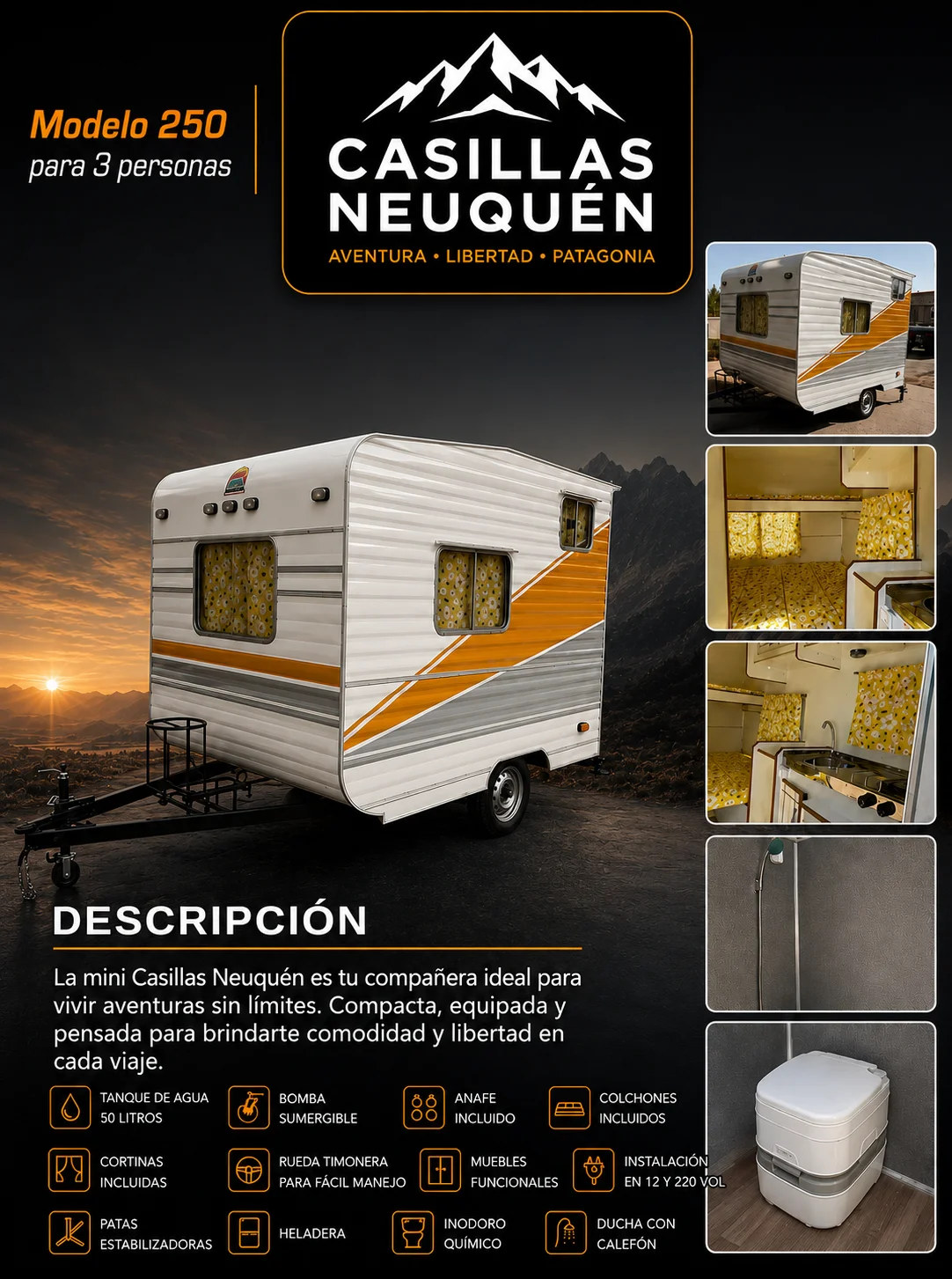 Poster Casilla 250 - Casilla rodante · 3 personas